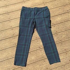 Loft Green/Blue/Black Plaid Dress Pants - Size 8